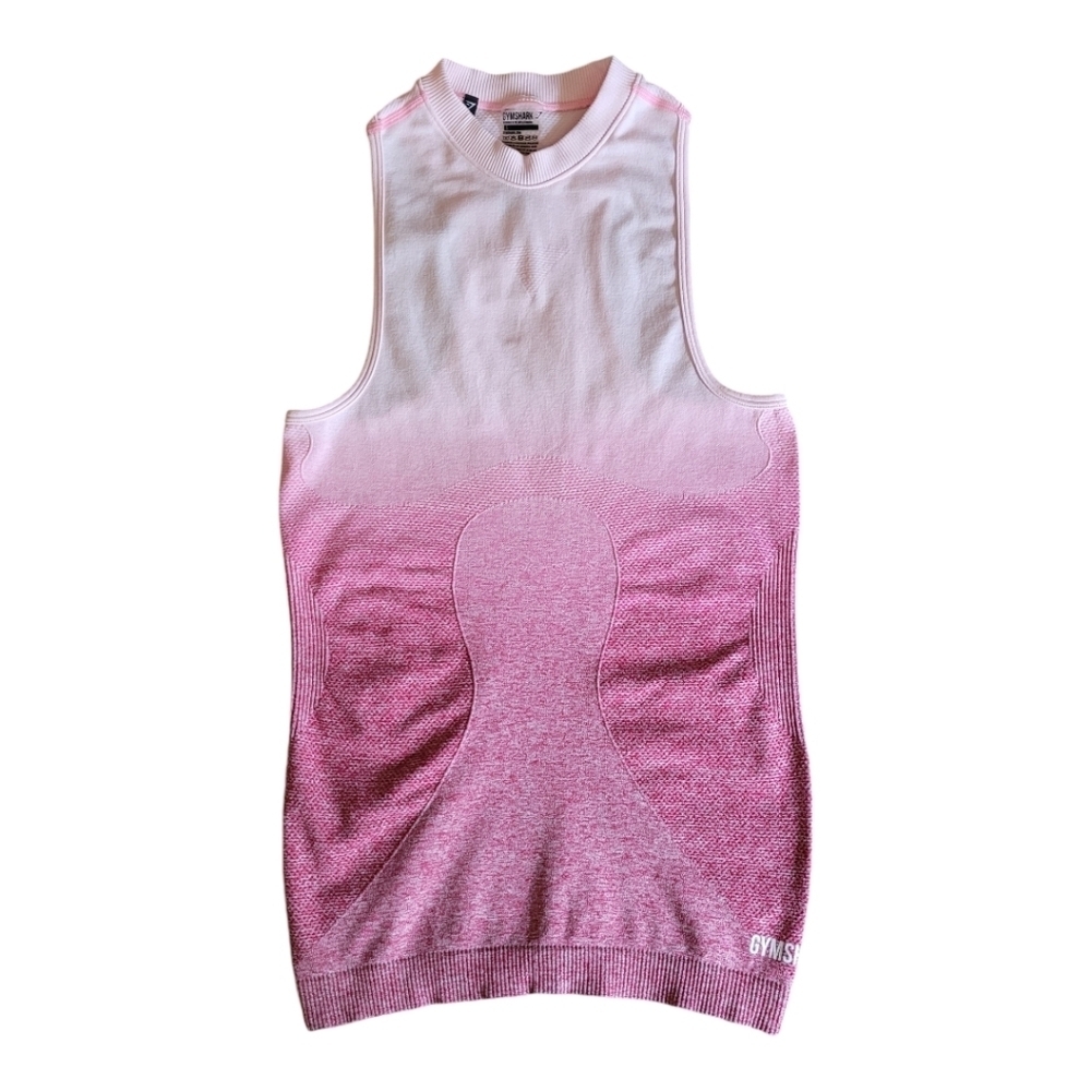 Gymshark pink ombre fitted high neck tank top size small